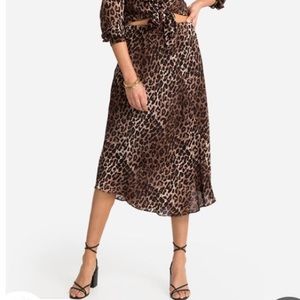 NWT Johnny Was Leopard Print Midi Skirt